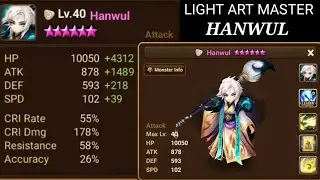 NEW MONSTER LIGHT ART MASTER HANWUL SKILLS AND REVIEW IN SUMMONERS WAR