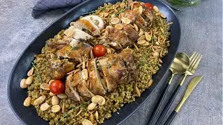 رولات الدجاج بالفريكة اكلة سهلة وسريعة 😋 الدجاج مسحب محشي فريكة