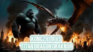 KONGZILLA VS TITAN DRAGON DRAKNOR | Giant Gorilla vs Fire Dragon | Epic AI Monster Battle
