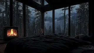 Quiet Winter Rain Sounds 🌧 Deep Forest (No Ads) | Dark Bedroom Ambience for Better Sleep