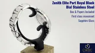 For Sale: Zenith Elite Port Royal Black Dial Stainless Steel Watch