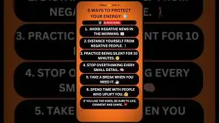 6 Ways to Protect Your Energy ✨ #positiveenergy #mindset #shorts #shortvideo
