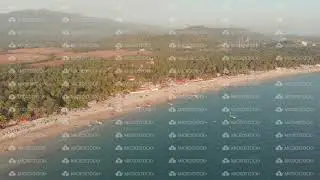 Beautiful Palolem beach aerial view landscape. Goa state in India.