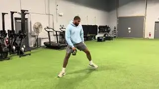 Kettlebell Drop Step Lunge Between the Legs