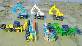 Ashok Leyland BharatBenz Dumper Mahindra Bolero Accident Deep Mud Pulling Out JCB 3DX XPERT ? CS Toy