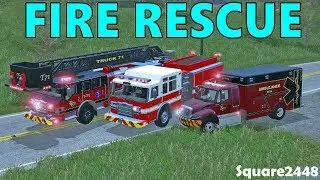 Farming Simulator 17 | Fire Rescue | Dirt Bike Crash | Old Truck Fire | House Fire