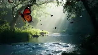 Ultra-Realistic Nature Sunrise: Birds, Falls, River Flow & Butterflies (11-Hour Relaxation)