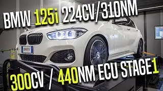 BMW 125i 224cv - RIMAPPATURA CENTRALINA ECU STAGE 1 300cv /440Nm over 260KM/H! [ONBOARD CAM]