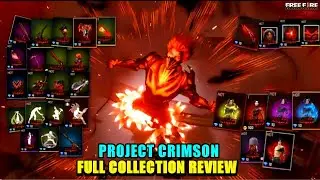 PROJECT CRIMSON FULL COLLECTION REVIEW | FREE FIRE NEXT LOGIN SCREEN | SCARLET VILLIAN EVENT  FF