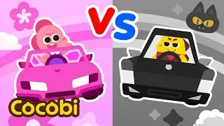 Balap Troli Belanja🛒 Pink vs Hitam💕🖤 | Lagu Anak-anak | Cocobi