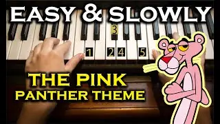Easy & slowly Piano Tuto | pink panther song - The Pink Panther Theme | Beginner Piano -Number Notes
