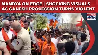 Violence Rocks Ganpati Procession In K'taka's Mandya | Stone Pelting, Clashes On Cam, Tensions Rise