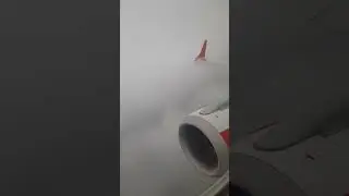 Rainy Flight Over the Alps | Austrian Airlines Embraer E195 Engine View Above Geneva