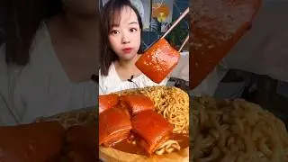Soft & Juicy Braised Pork Bally with Ramen Mukbang 🤤 #eating #food ##mukbang #shorts
