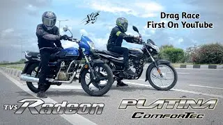 TVS Radeon Vs Bajaj Platina 100 | Drag Race | Shocking Results