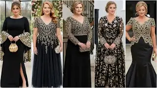 Black and Gold Dresses for Plus-size Mother of the Bride - Plus Size Dress Clothes for Wedding 2025
