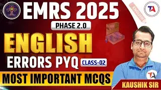 📌 EMRS 2025 PHASE 2.0 Vacancy | Error Detection PYQs | Most Important MCQs | CLASS 2 | EMRS English