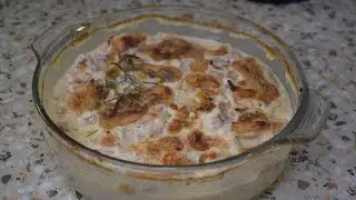 Литовские швильпикай &ndash; запечённые картофельные котлеты с курицей в сливочном соусе