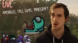 PLAYING AMONG US LIVE  AND FALL GUYS, MINECRAFT!  #amongus #minecraft #streamer