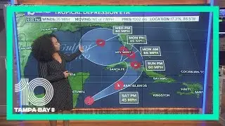 Much of Tampa Bay in Tropical Depression Eta's cone of uncertainty