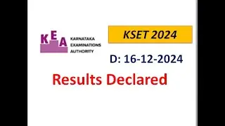 KEA KSET Results declared16.12.2024 on official Website