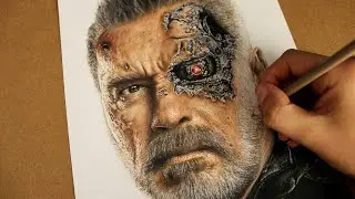 Let's Draw Arnold Schwarzenegger as The Terminator - Terminator Dark Fate