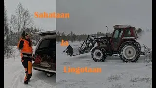 Raaka-aineen hankintaa ja talvitie hommia | Aloitetaan polttopuusavotta ja lingotaan tie yli suon
