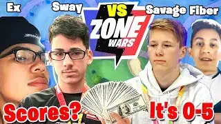 FaZe Sway, Ghost Ex vs MrSavage, Liquid Fiber in Fortnite ZONE WARS 2v2 Wagers!