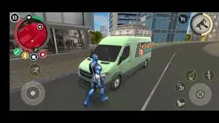 Rope Hero Vice Town (Pink Tank Fight Dual Giant Enemy) Car Robot H...