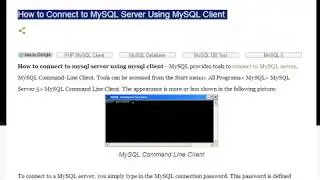 How to Connect to MySQL Server Using MySQL Client