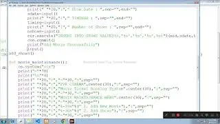 Movie Ticket Booking | Python Project | Pymysql | Database PART - II