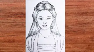 Realistic Girl Pencil Sketch Step by Step ✏️ | Easy Portrait Drawing for Beginners | Mrs Sketch