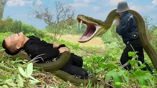 Dwarf Family Faces Giant Python While Harvesting Lychee Deep in the Forest