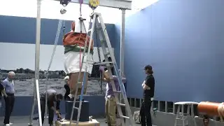 Installing a Colossal Statue of a Man