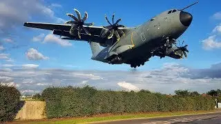 INCREDIBLE Royal Air Force Airbus A400M landing at RAF Northolt in LONDON