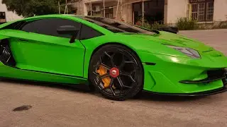 Use the CHUANQI V12 engine model to hand-build a Lamborghini SVJ 1/5 RC | Finish by  @septemberflow 