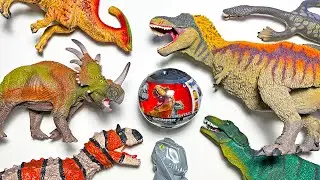 Hatching New Dinosaurs Toys - Jurassic World Mashems, T-Rex, Majungasaurus, Styracosaurus