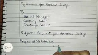 Application for advance salary || Write an application for advance salary @e-study865