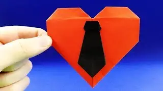 Как сделать оригами сердце с галстуком