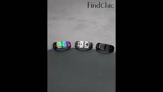 Stainless Steel Spinner Moon and Sun Mixed Color Band Rings #findchic #jewelry #ring #fashion
