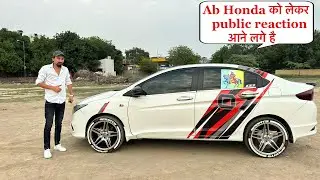 Racing tyre sticker installed in Honda ! पुरी Racing वाली Car लगती है CNG setting done in Honda !