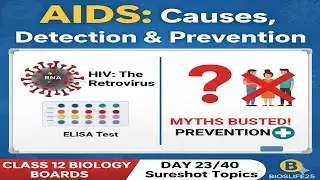 AIDS: Causes, Detection & Prevention | Class 12 Biology Boards| 40 Days 40 Sureshot Topics (Day 23)