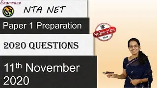 NTA NET Paper 1 Past Paper Questions 2020: 11th November Morning Shift 2020