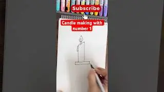 #Make candle using number 1#shorts #numberdrawing #easydrawing #kidsdrawing#candle