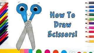How To Draw Scissors! (Art For Kids!) - Easy Step By Step Beginner Art/Drawing Lesson!