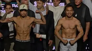MANNY PACQUIAO VS MARIO BARRIOS OFFICIAL WEIGH IN & FACE OFF!!