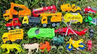 Membersihkan Mainan, Ben truck,excavator, tractor, helicopter,motorcycle, cars videos,bulldozer,dump