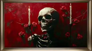 Gothic Skeleton Frame TV Art | Halloween Screensaver Background For Your TV 💀🌹