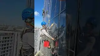 Insane Skyscraper Window Cleaning: Would You Do This Job? 😱 #shorts #dangerousjobs