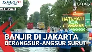 Genangan Air ke Arah Bandara Soekarno Hatta Berangsur Surut Namun Air Masih Menggenang di Bahu Jalan